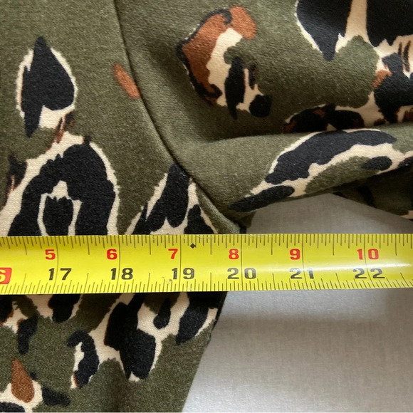 K design belted abstract printed long sleeve midi shift dress Sz XL - Picture 13 of 14